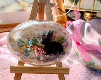 Panorama Osterei Schokolade Hase Diorama Vintage Osterszene Magnet