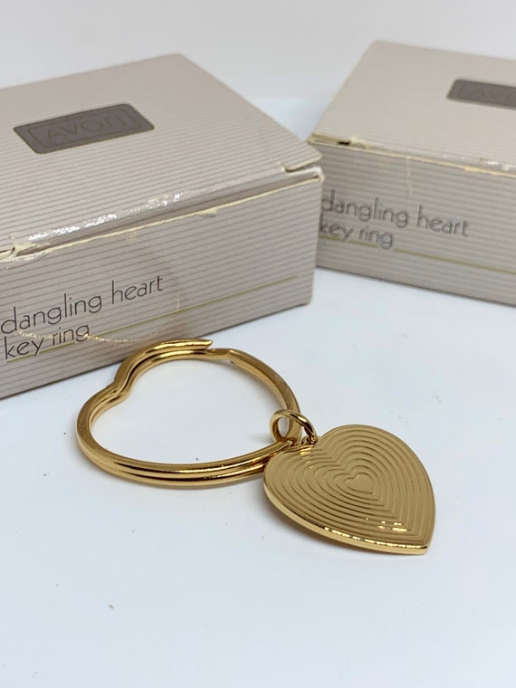 Vintage Avon Heart Goldtone Keychain 1986