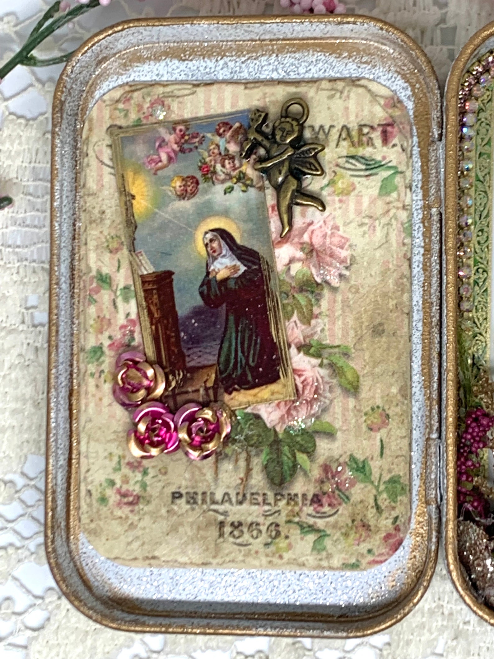 Saint Rita Catholic Saint, Pocket Shrine, Altered Altoid Tin ...