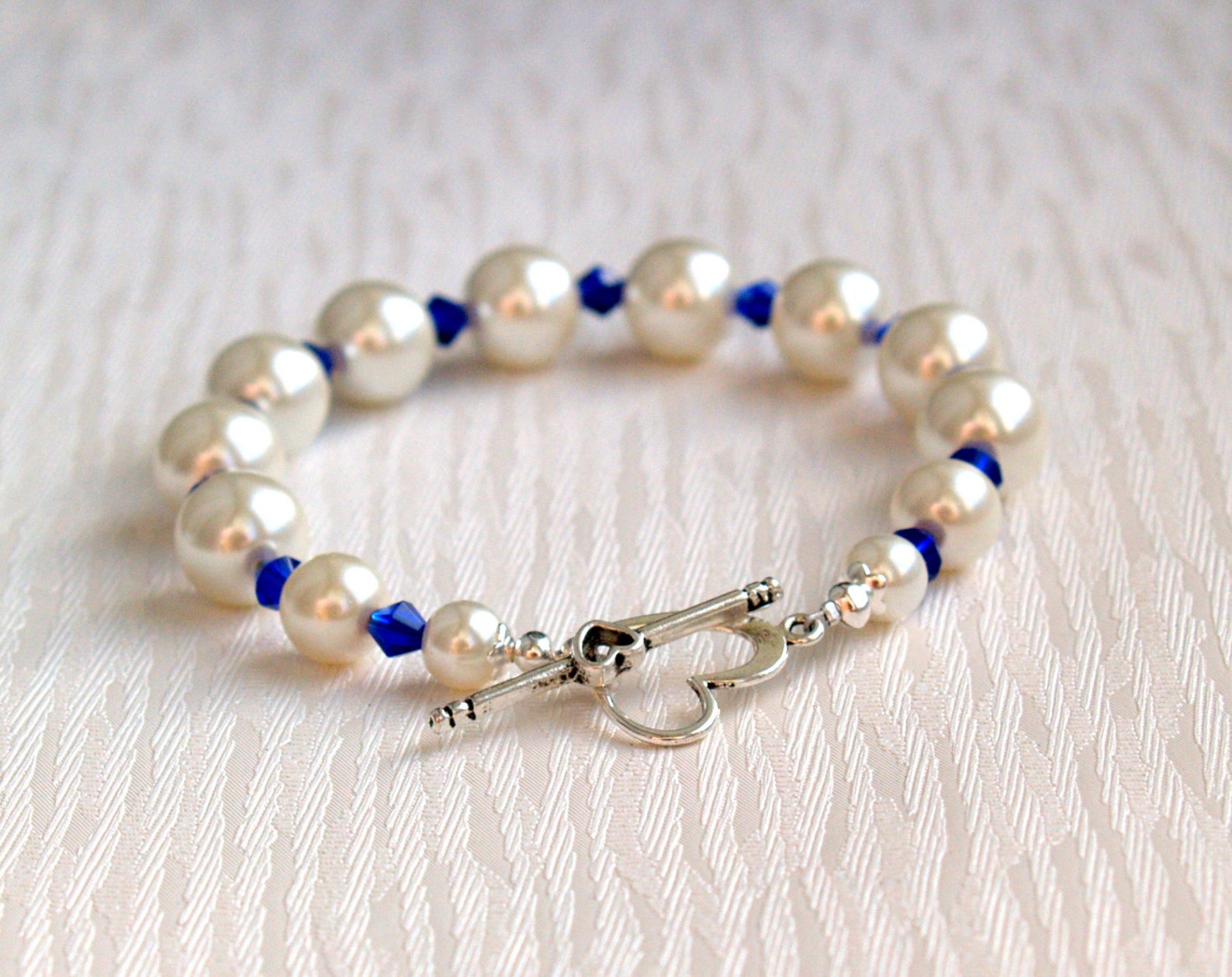 Ivory Royal Blue Bridesmaid Gift Bracelet Royal Blue Etsy