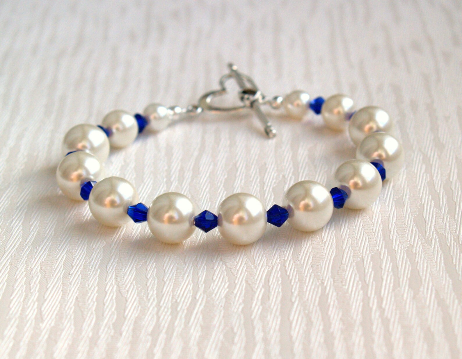 Ivory Royal Blue Bridesmaid Gift Bracelet Royal Blue Etsy