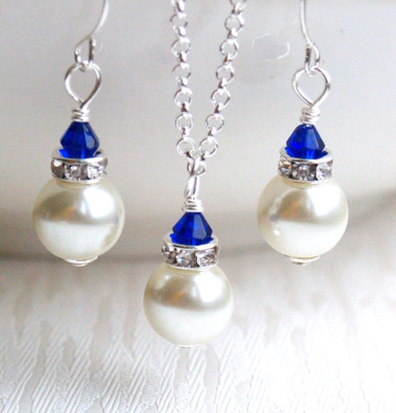 Ivory Royal Blue Bridesmaid Gift Bracelet Royal Blue Etsy