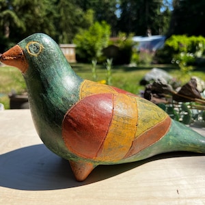 Vintage Handmade Mexican Folk Art Pottery Bird