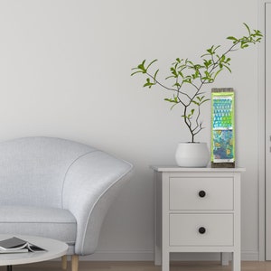 Ecofriendly shelf art sculpture for computer table, shelves, entry way, consul table