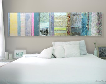 Art CANVAS painting Wall Art, Modern abstract art 32 x 24" x 1.5"each Wall Décor Set of 3 stripes Total size 96" x 24" Wall Decor Set of 3