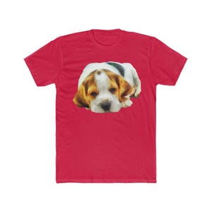 English Foxhound &#39;Sasha&#39; Men&#39;s Fitted Cotton Crew Tee