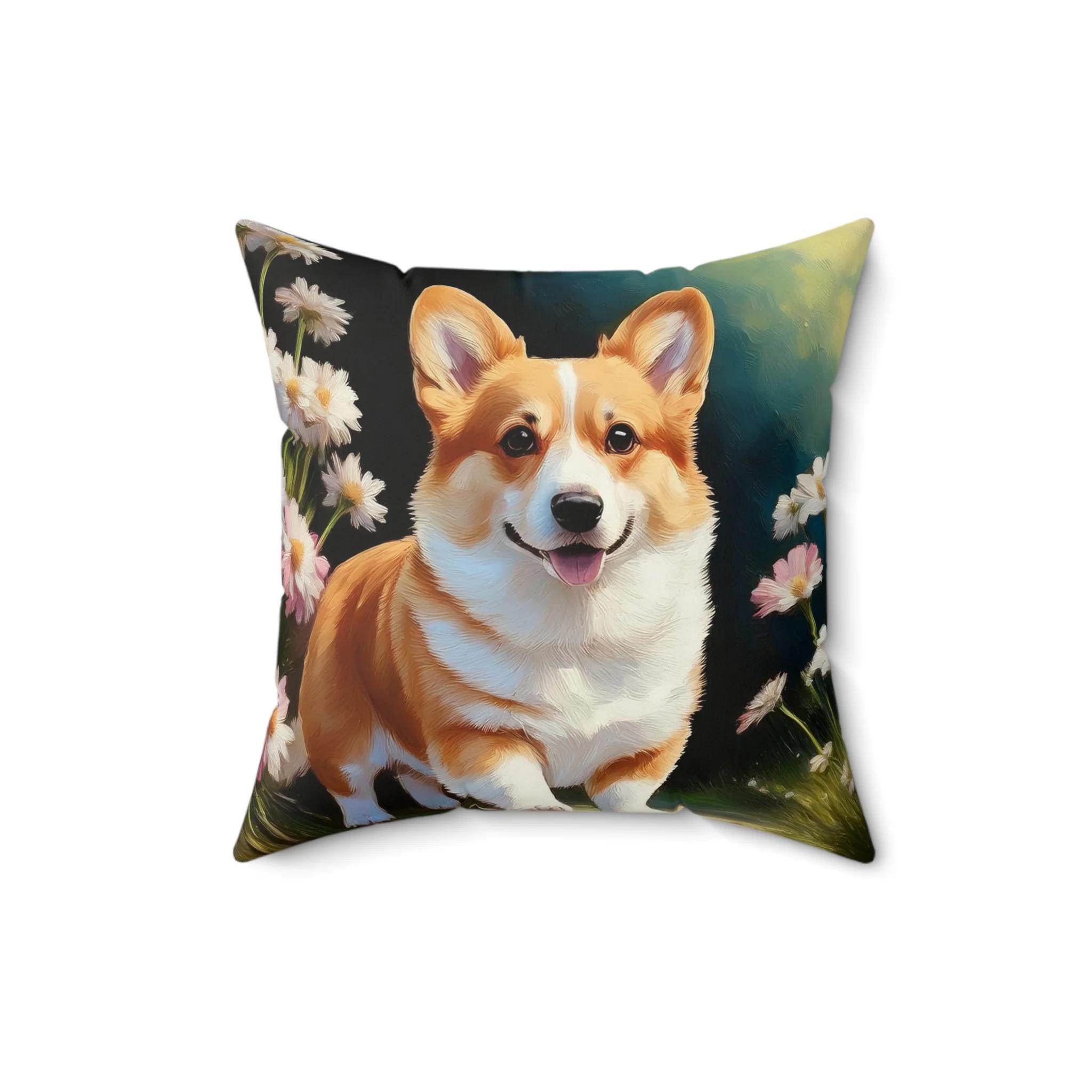 ウェルシュ・コーギーの子犬のスパンポリエステル製クッション - Etsy 日本