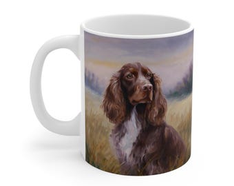Keramikbecher mit Field Spaniel-Motiv, 325 ml