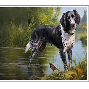 Tarjetas de felicitación grandes de Munsterlander Fine Art - Juego de seis