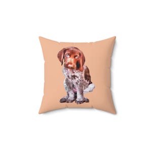 German Short-hair Pointer &#39;Benny&#39; Spun Polyester Throw Pillow