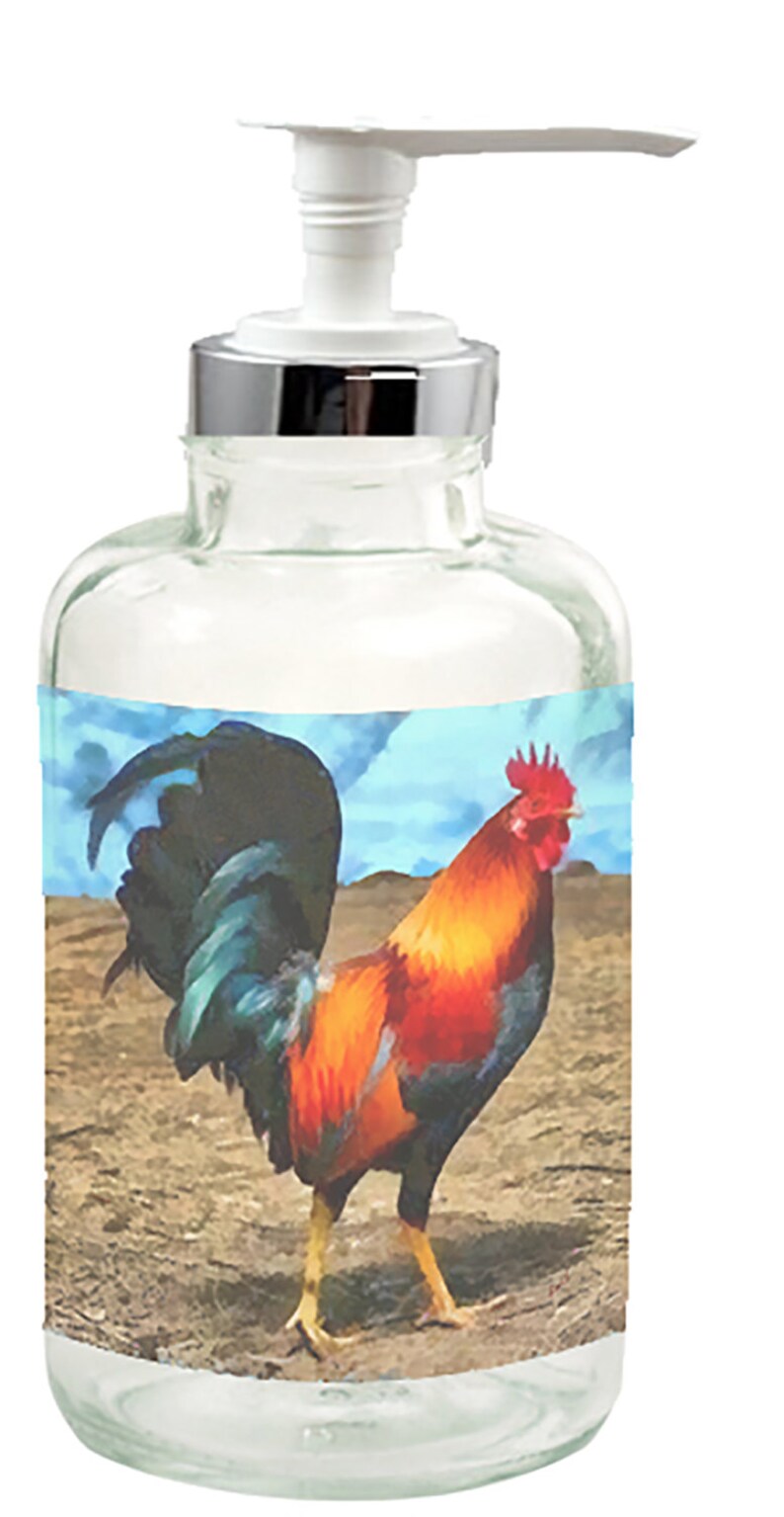 Rooster Silas Glass Soap Dispenser Etsy