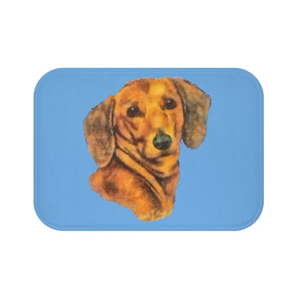 Dachshund 'Doxie 1' Bathroom Rug Mat - Add a Touch of Whimsy to Your Morning Routine with Our Comfortable Bathmat.