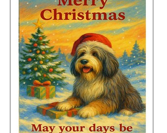 Bearded Collie Christmas Cards - Set of 6