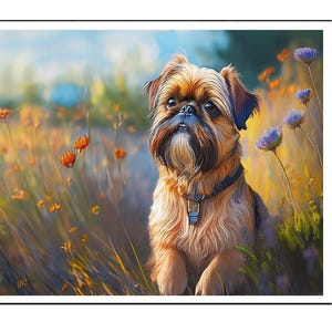 Biglietti d'auguri artistici Brussels Griffon - 5 x 7 pollici - Set di sei