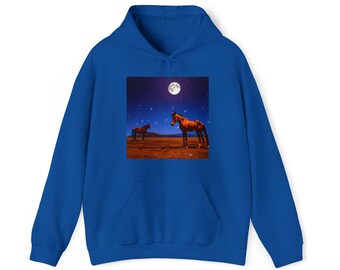 Moonlight Horses Unisex 50/50 Hooded Sweatshirt