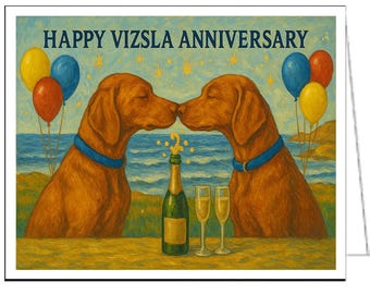 Vizslas in Love Jubiläumskarte