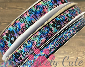 EXCLUSIVE - 3 yards of "You can't buy love but you can rescue it" ribbon ~ 3/8", 5/8", or 7/8"