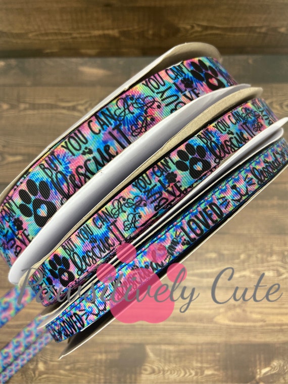 EXCLUSIVE - 3 yards of "You can't buy love but you can rescue it" ribbon ~ 3/8", 5/8", or 7/8"