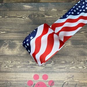 Wavy American Flag Ribbon ~ 3&quot;