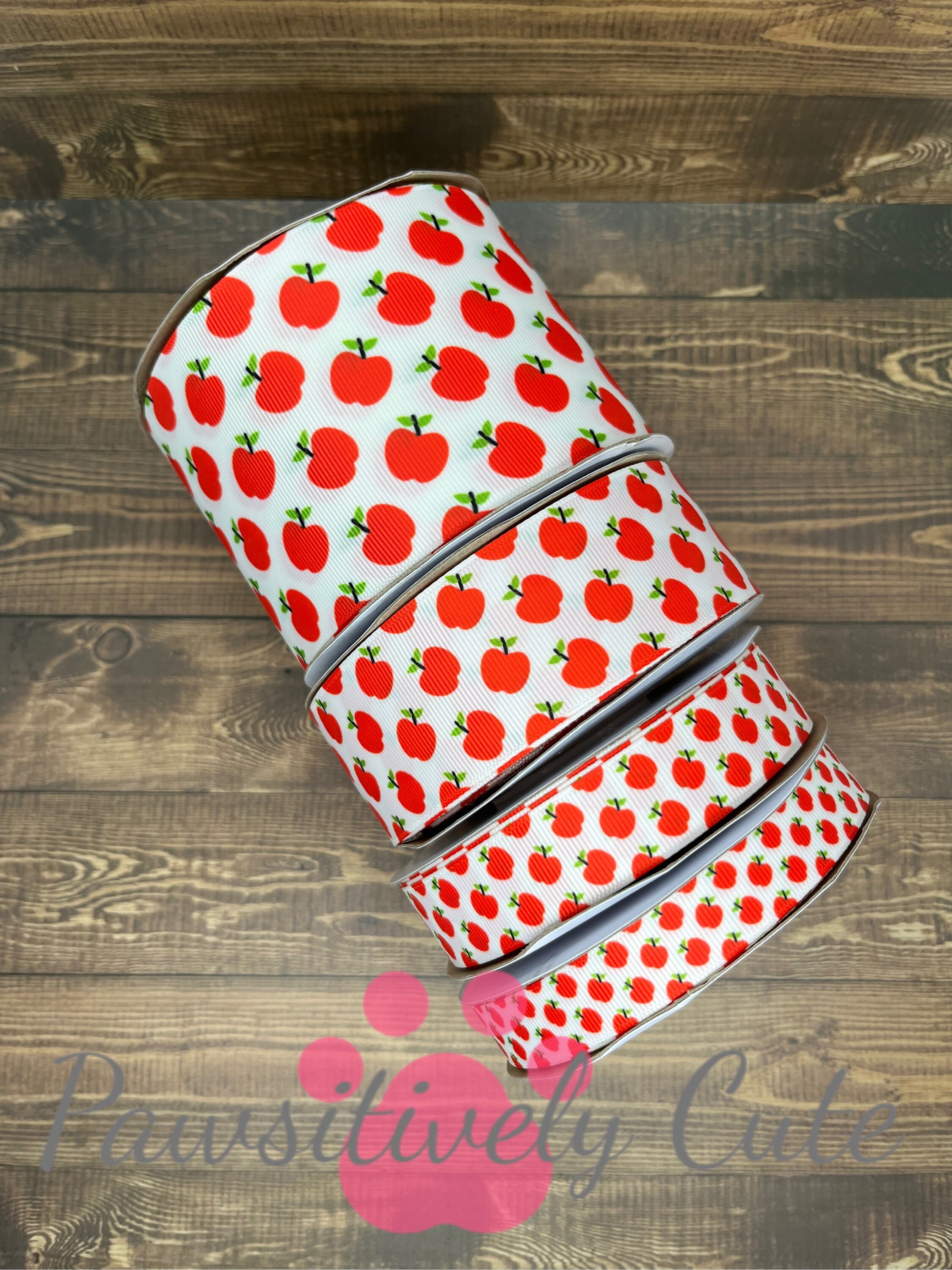3 yards of Apple Ribbon ~ 5/8", 7/8", 1.5", or 3"
