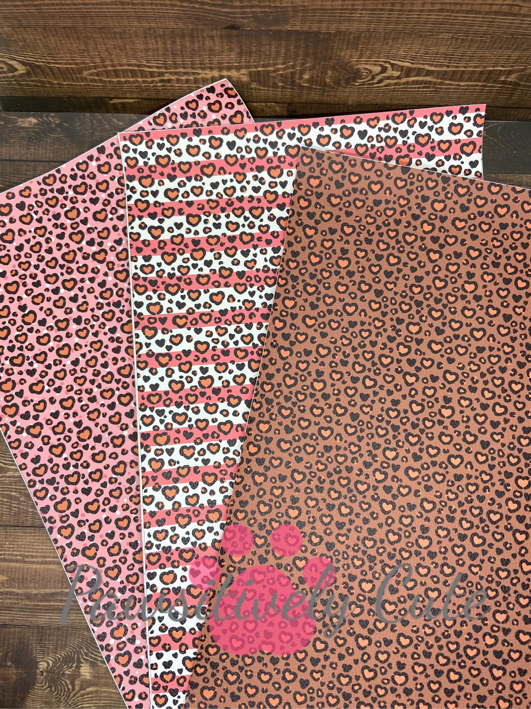 Heart Leopard Print Faux Leather Sheet - Etsy