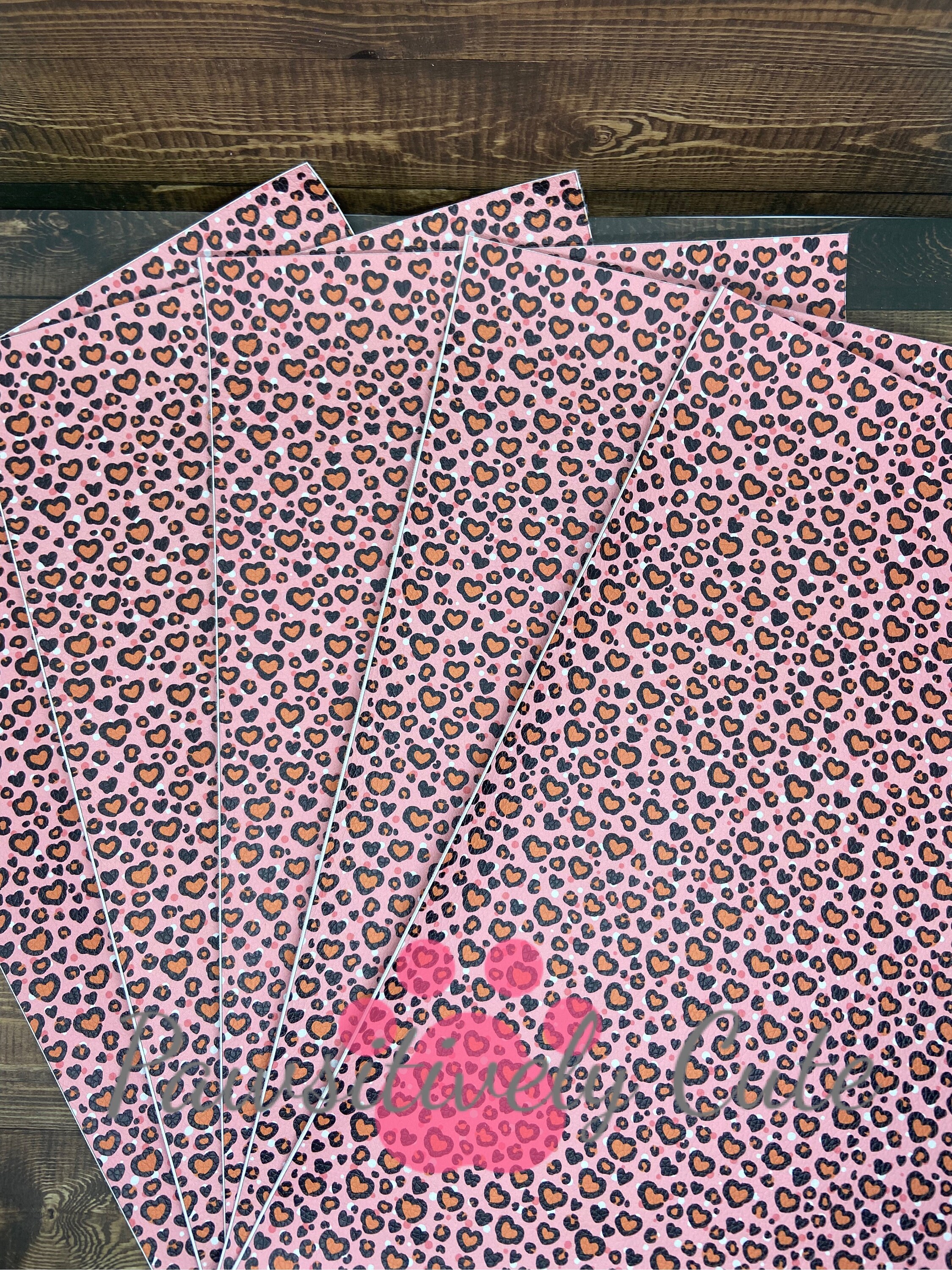 Heart Leopard Print Faux Leather Sheet - Etsy