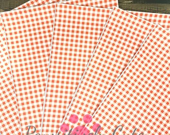 Orange Gingham faux leather sheets