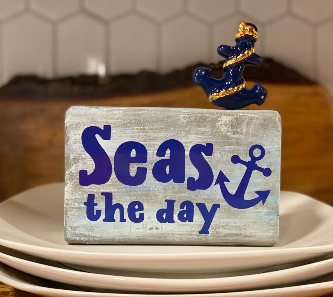 Seas the Day Wood Block Nora Fleming Etsy