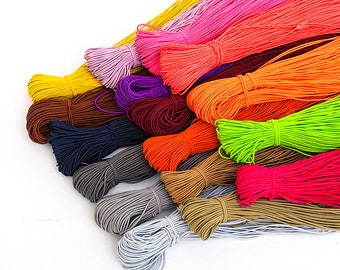 5 Yards 2mm Colorful Round Hair Elastic Rope High-Quantity Elastic Rubber Band Elastic Line DIY Sewing Accessories Elastic Cord,Burgundy Red,2mm
