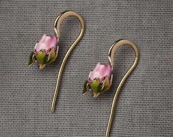 Mini Pink Tulip Earrings 