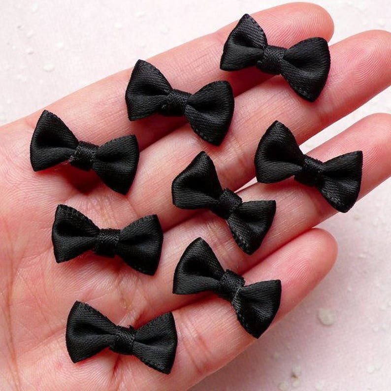 60pcs Mini Fabric Ribbon Bow Tie / Tiny Satin Bows 20mm X Etsy