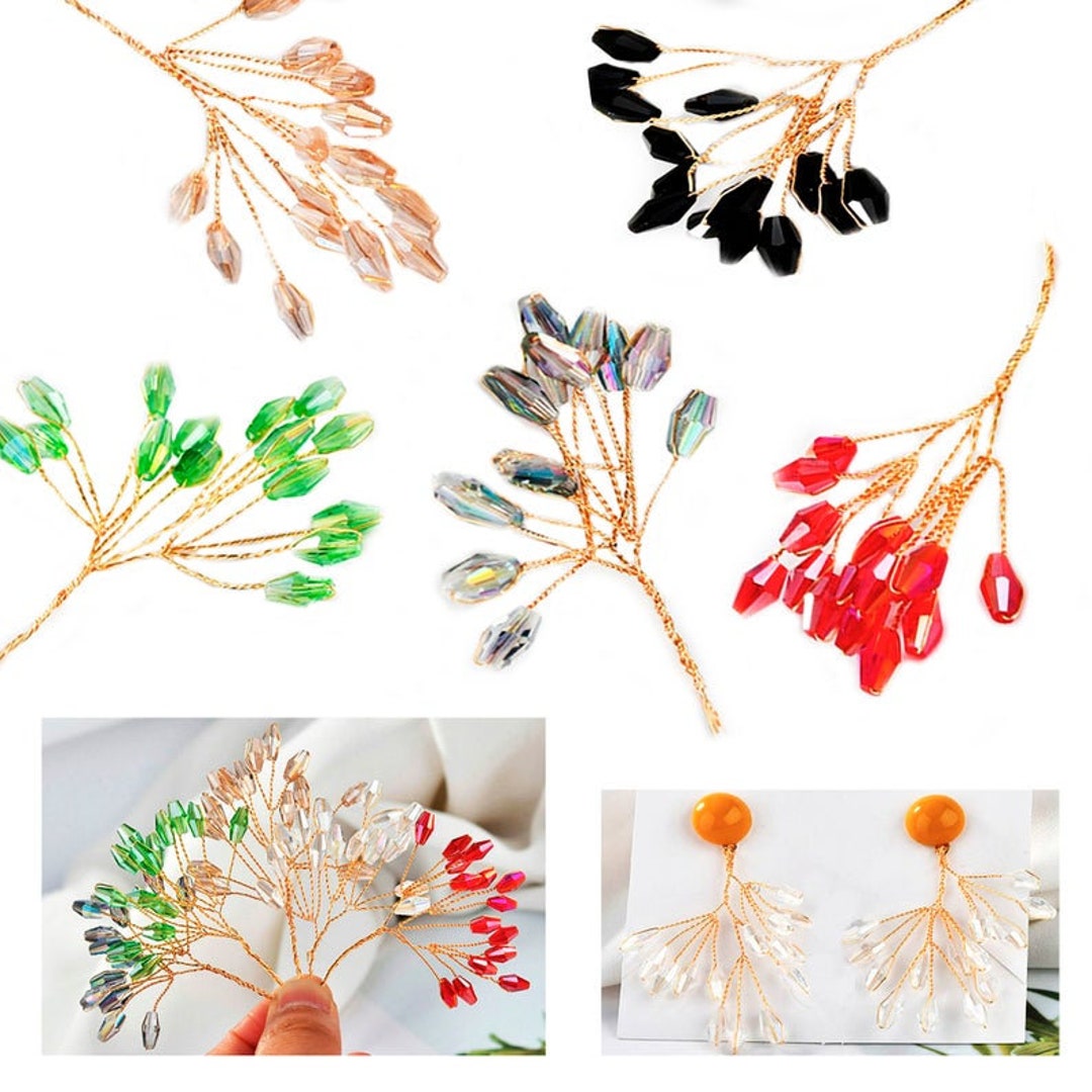 6pcs Crystal Bead String Wire Wrapped Crystal Bead Base Etsy