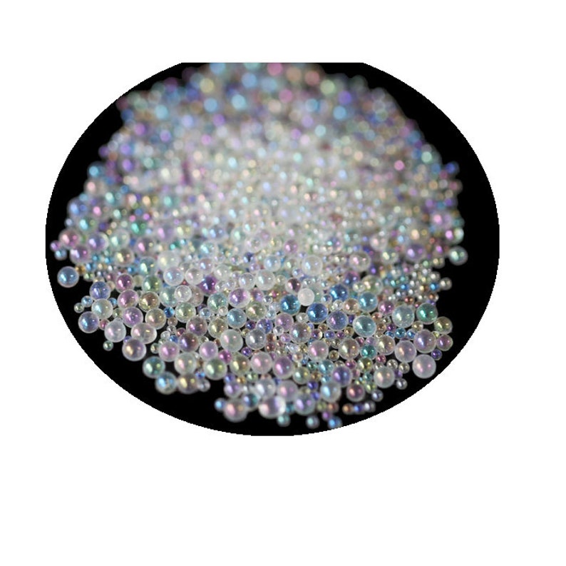 40 gram bulk Water Droplet Beads in Iridescent Color Blue Etsy