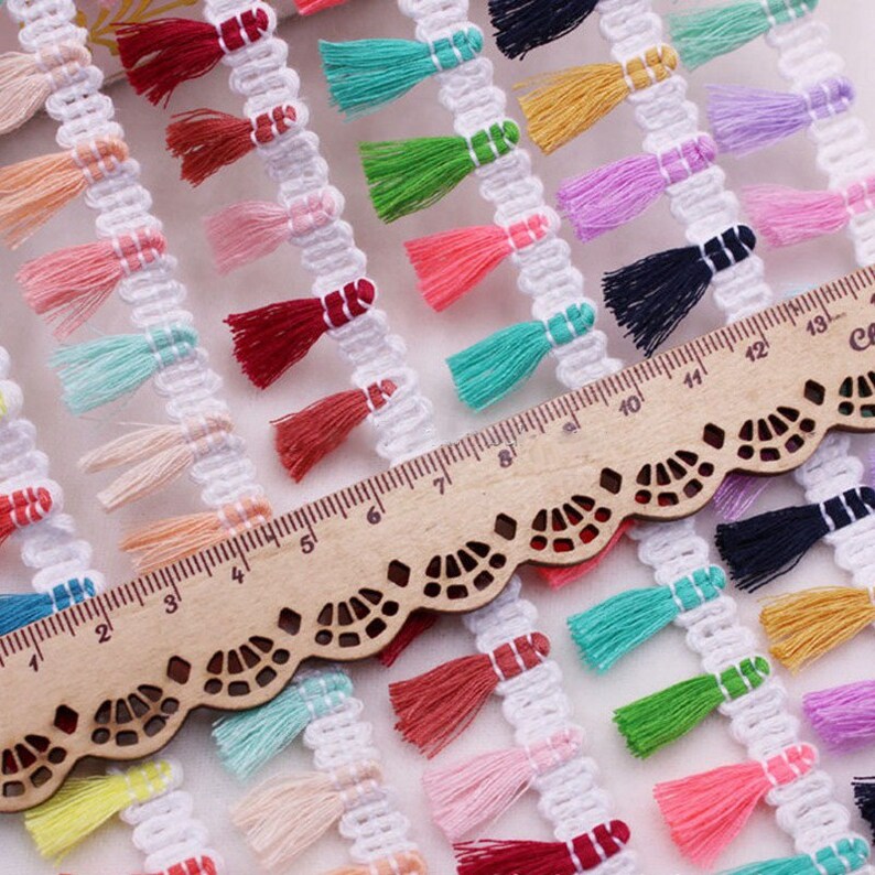 10 Yards Colorful Tassel Trims Tassel Lace Gradient Tassel Etsy