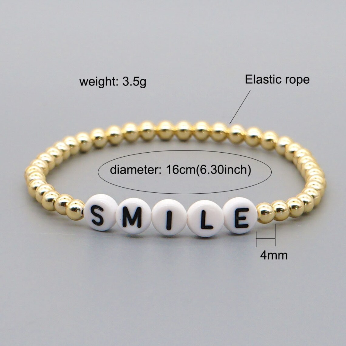 Gold Beaded Personalized Bracelet Gold Filled Letter Name Etsy