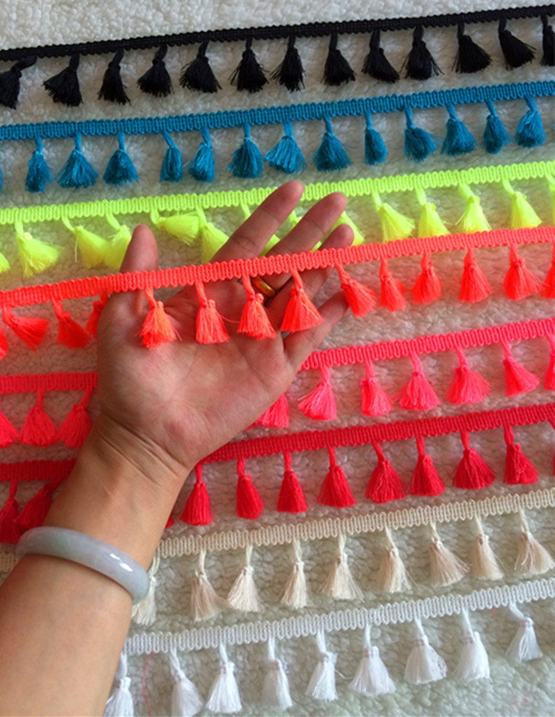8 Yards Multi Colored Tassel Fringe Trims Mix Color off White Etsy