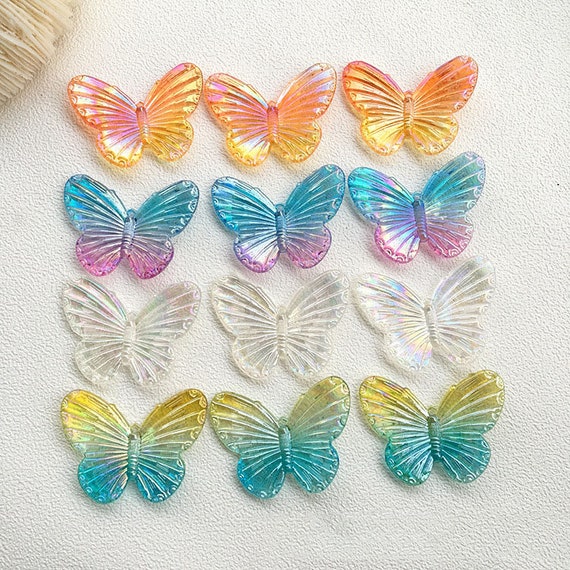 20pcs Acrylic Gradient Color Symphony Butterfly Pendant Jewelry Accessories 20pcs Acrylic Gradient Color Symphony Butterfly Pendant Jewelry Accessories