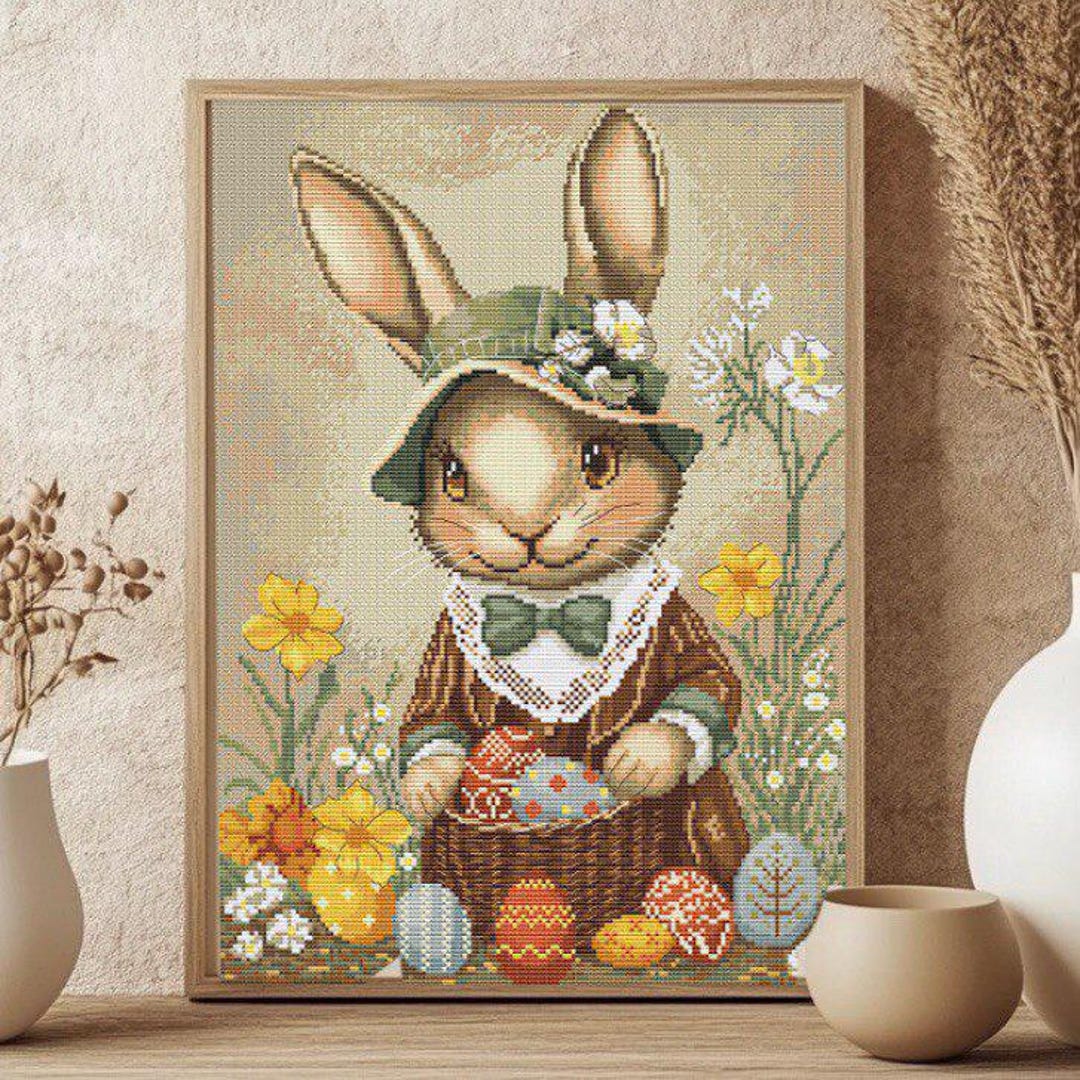 Easter Bunny PDF Counted Cross Stitch Pattern | Embroidery Pattern ...
