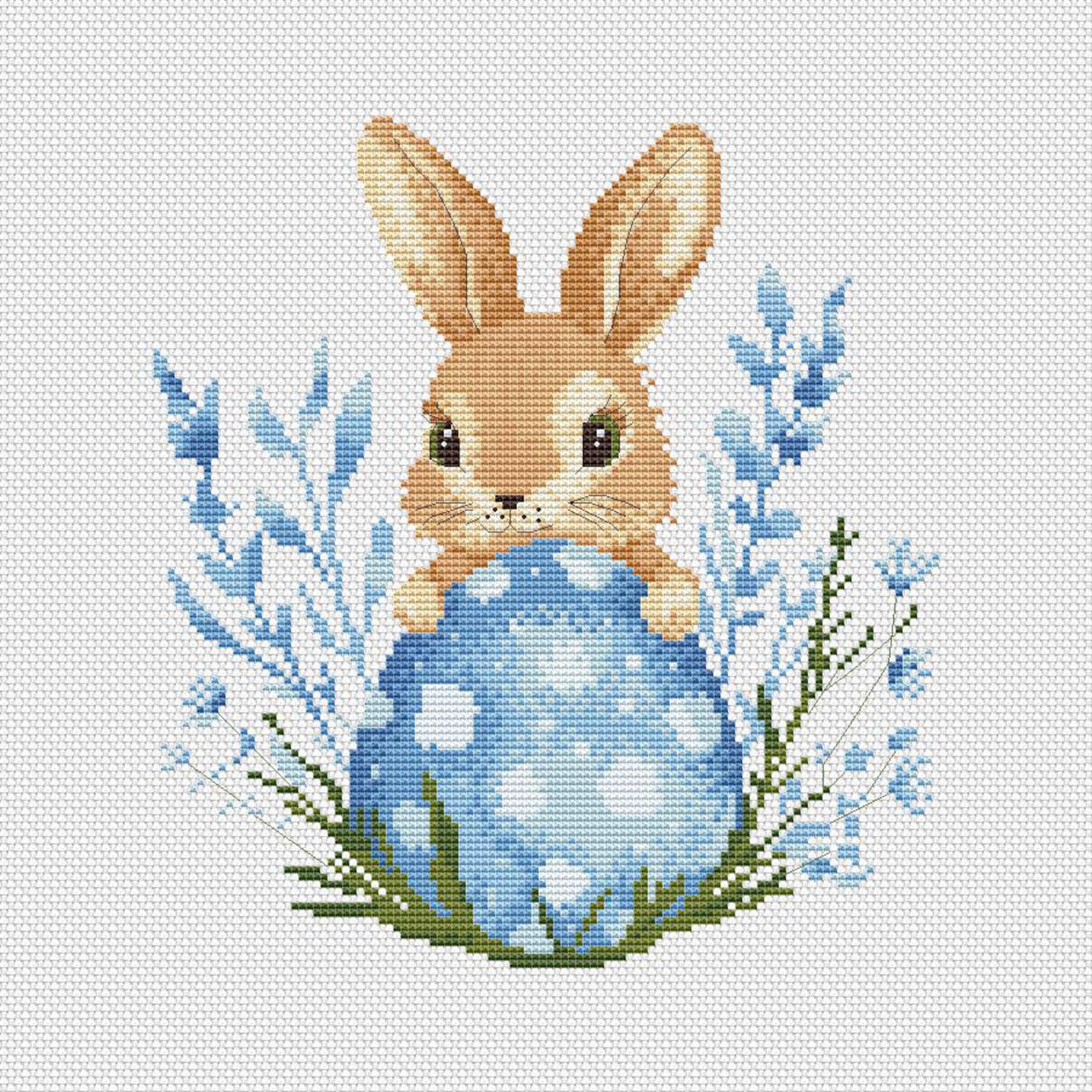 Bunny and Easter Egg Counted Cross Stitch Pattern (PDF + XSD) - Etsy UK