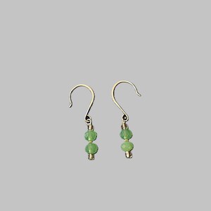 DANGLE Green Glass Bead Earrings, Drop Earrings