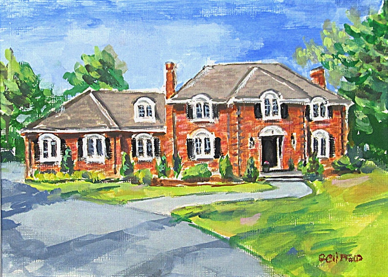 House Warming Gift First Home, New Home Painting, Custom House Watercolor Portrait, House Portrait From Photo, Realtor Gift For Client image 10