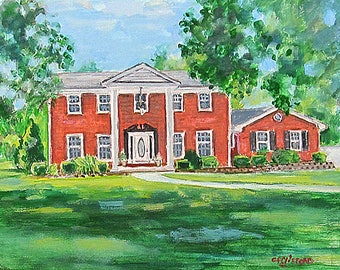 House Warming Gift First Home, New Home Painting, Custom House Watercolor Portrait, House Portrait From Photo, Realtor  Gift For Client