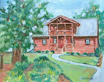 Custom Hand Painted Portrait, Commission a Watercolor House Portrait from your photos, by artist G. Roger Clifford