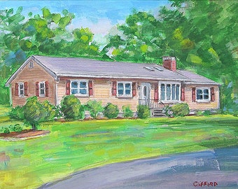 House Warming Gift First Home, New Home Painting, Custom House Watercolor Portrait, House Portrait From Photo, Realtor  Gift For Client