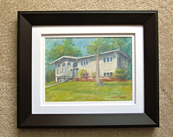 House Warming Gift First Home, Framed New Home Painting,   House Watercolor Portrait, House Portrait From Photo, Realtor  Gift For Client