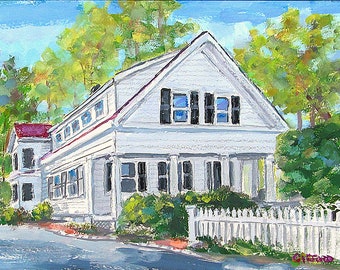 Custom Hand Painted Portrait, Commission a Watercolor House Portrait from your photos, by artist G. Roger Clifford