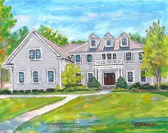 Custom Hand Painted Portrait, Commission a Watercolor House Portrait from your photos, by artist G. Roger Clifford