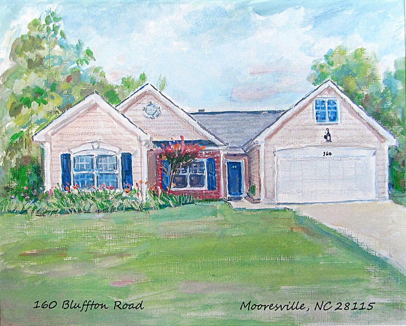 House Warming Gift First Home, New Home Painting, Custom House Watercolor Portrait, House Portrait From Photo, Realtor Gift For Client image 4