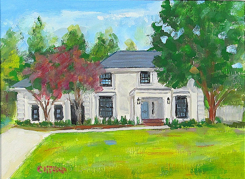 House Warming Gift First Home, New Home Painting, Custom House Watercolor Portrait, House Portrait From Photo, Realtor Gift For Client image 1