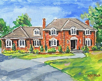 House Warming Gift First Home, New Home Painting, Custom House Watercolor Portrait, House Portrait From Photo, Realtor  Gift For Client